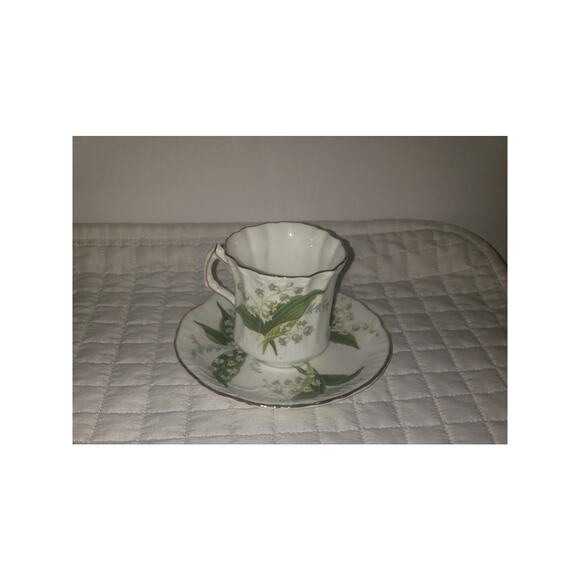Hammersley & Co Fine Bone China Vintage Lily Of The Valley Demitasse Cup Saucer - Picture 1 of 7